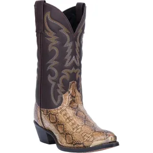Laredo Men's Monty Snake Print Leather J-Toe Boots - Tan DP68068
